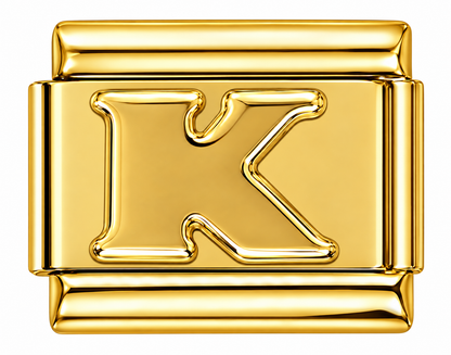 Gold Letters Italian Charm