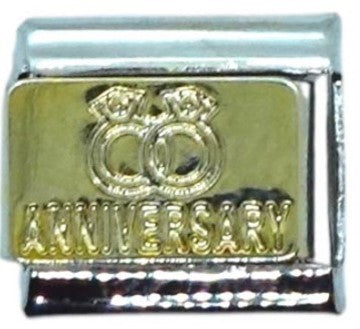 Gold Anniversary Rings Silver Italian Charm