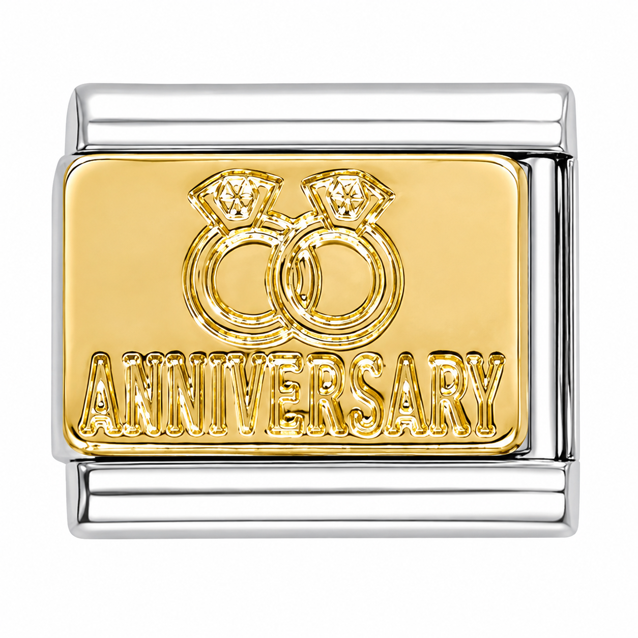 Gold Anniversary Rings Silver Italian Charm