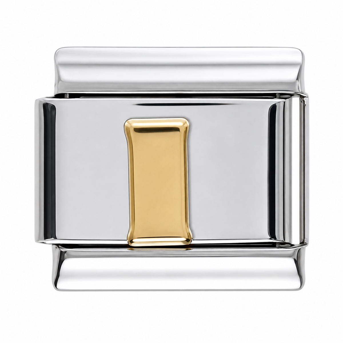 Gold Bar Silver Italian Charm