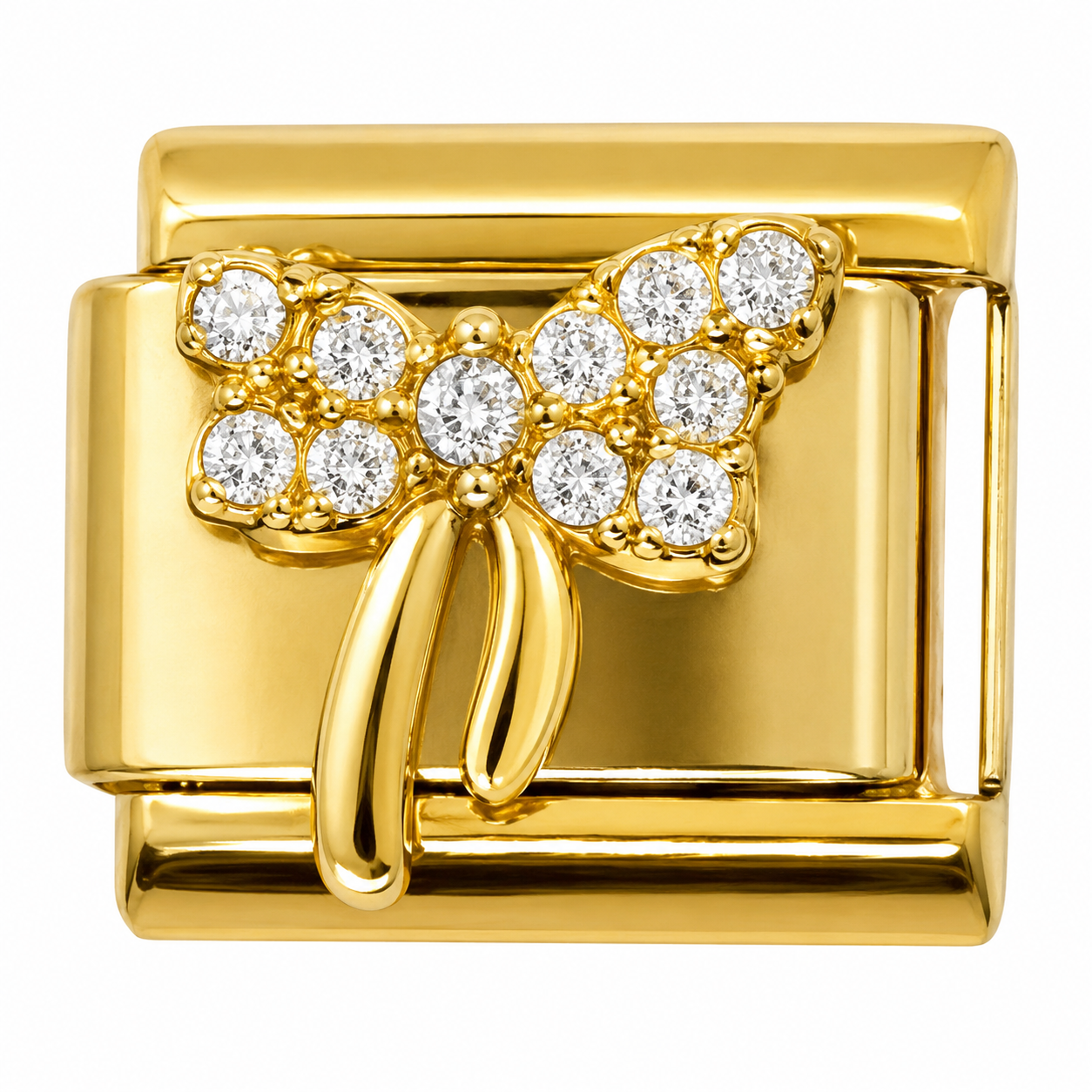 Gold Diamond Bow Italian Charm