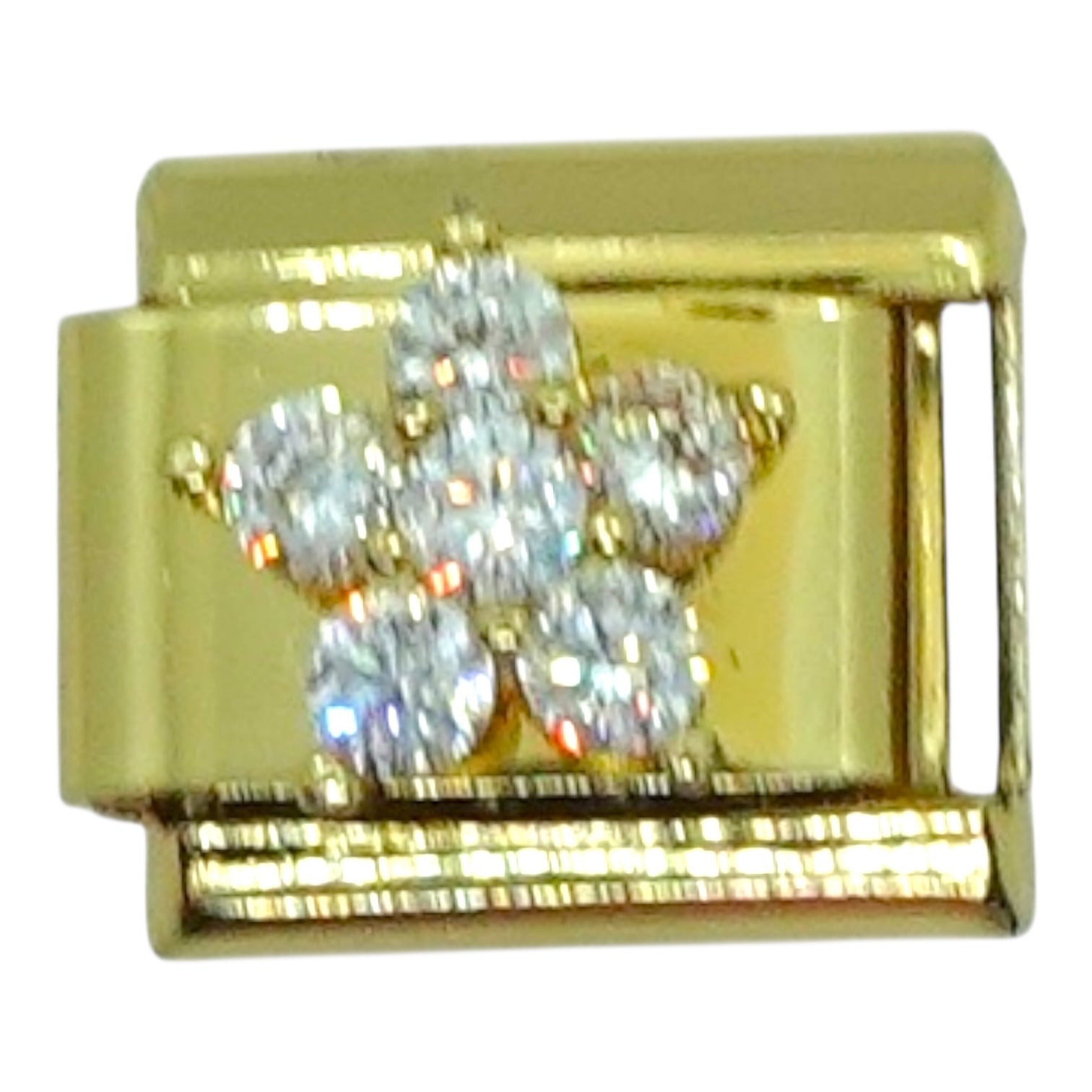 Gold Diamond Flower Italian Charm