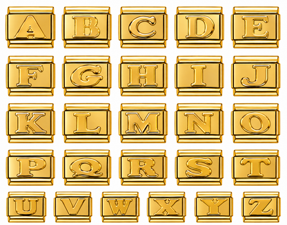 Gold Letters Italian Charm