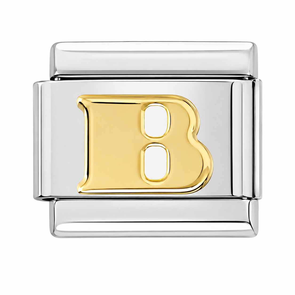 Gold Letter “B” Silver Italian Charm