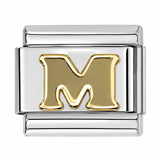 Gold Letter M Italian Charm