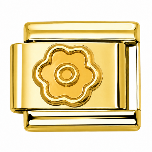 Gold Minimalist Flower Italian Charm