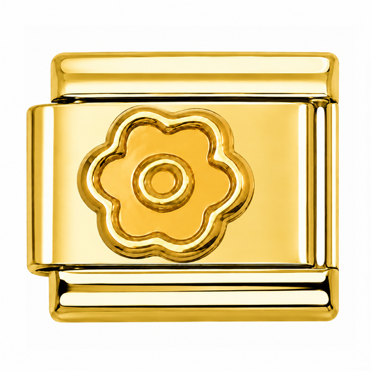 Gold Minimalist Flower Italian Charm