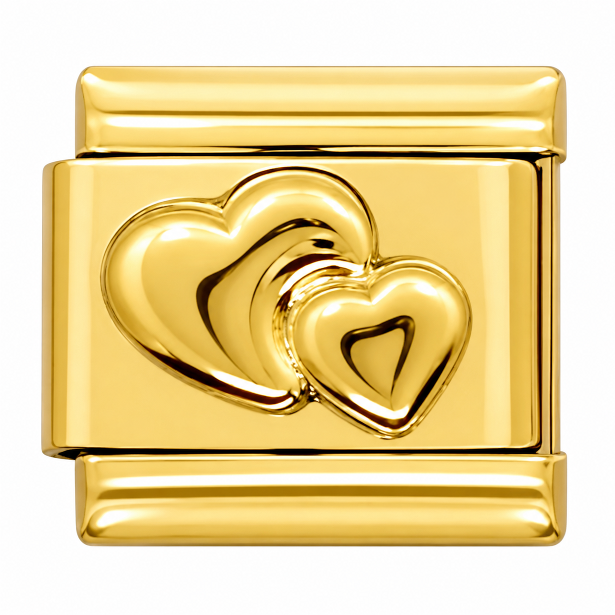 Gold Minimalist Layered Heart Italian Charm