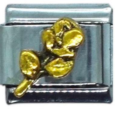 Gold Rose Italian Charm
