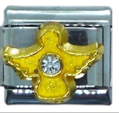 Golden Angel with Crystal Italian Charm