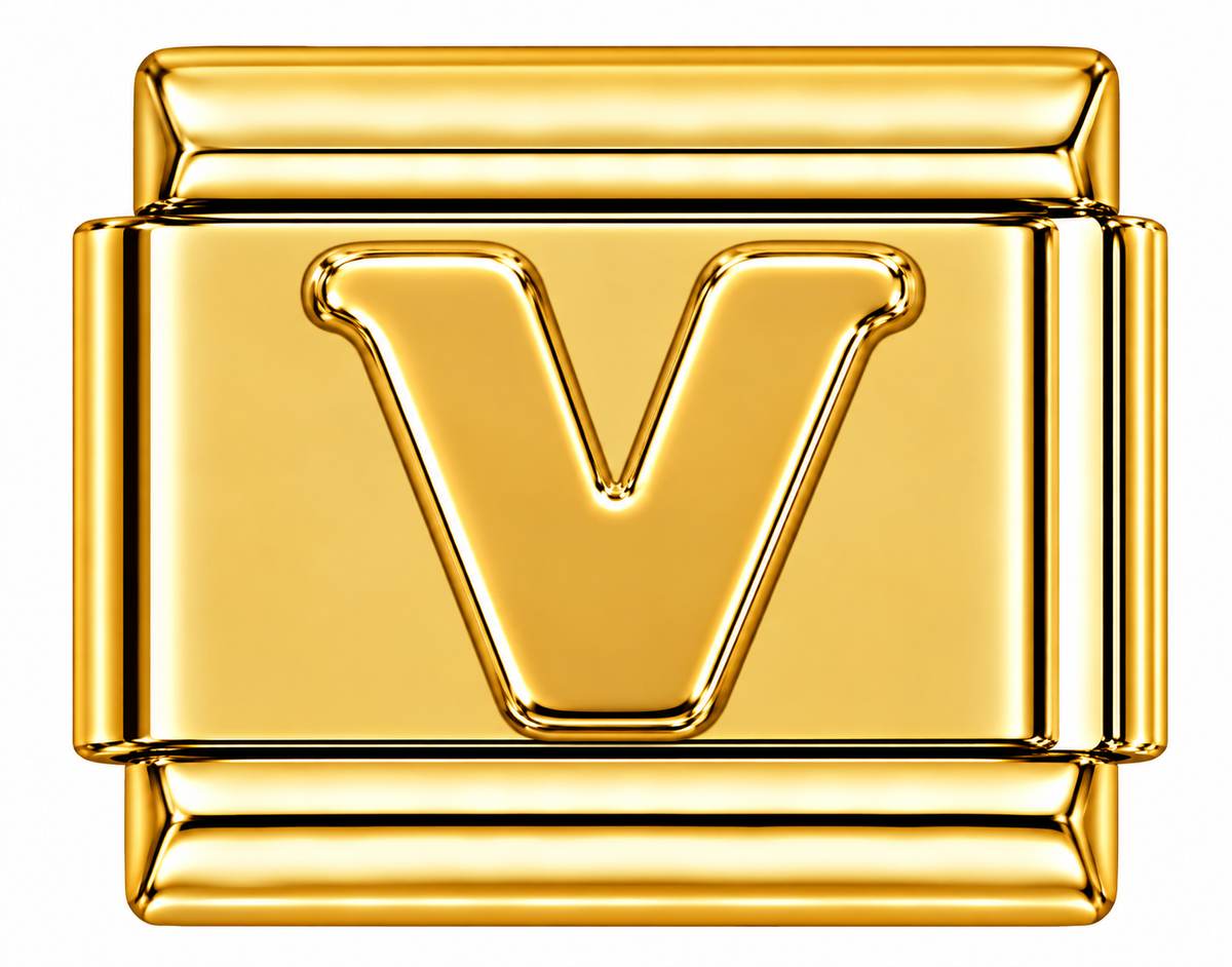 Gold Letters Italian Charm