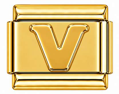 Gold Letters Italian Charm