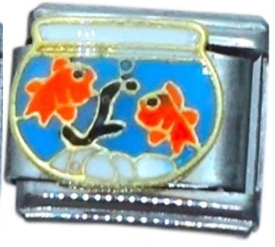 Goldfish in Fishbowl Italian Charm