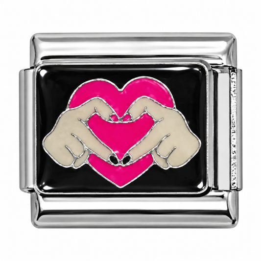 Hand Heart Gesture Italian Charm