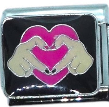 Hand Heart Gesture Italian Charm