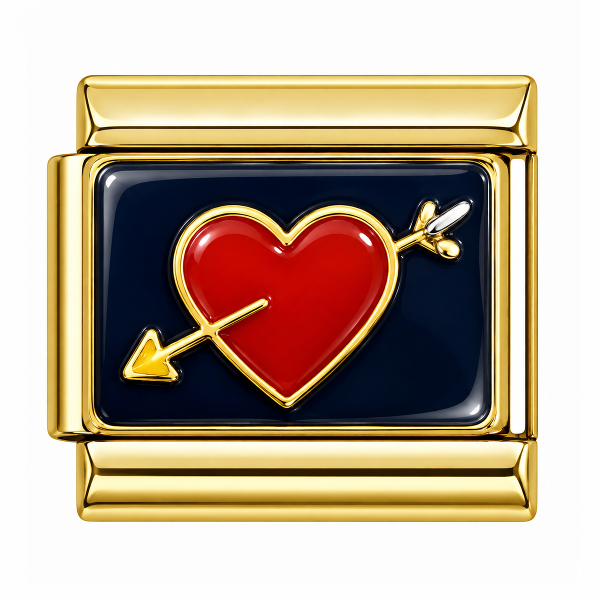 Heart Arrow Gold Italian Charm