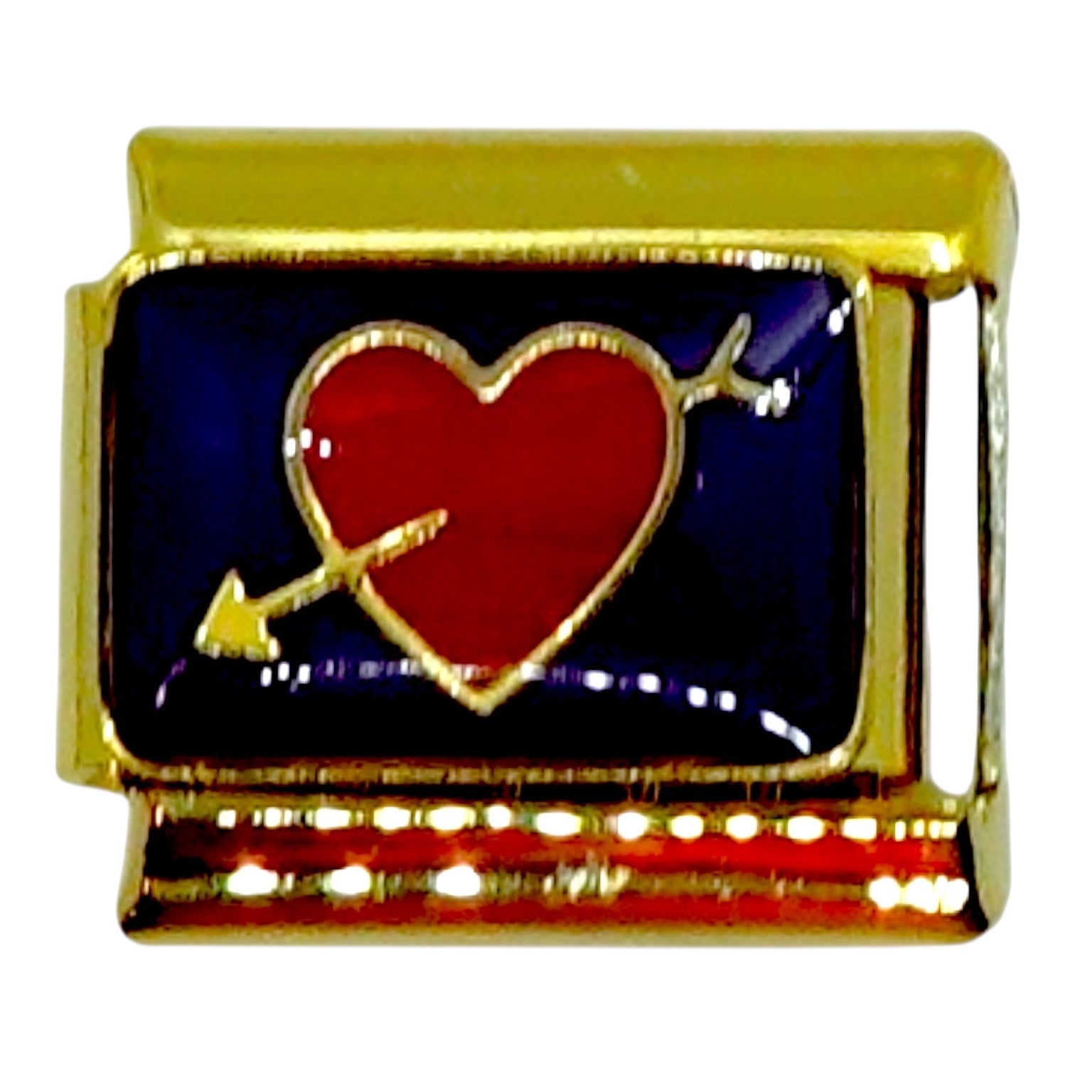 Heart Arrow Gold Italian Charm