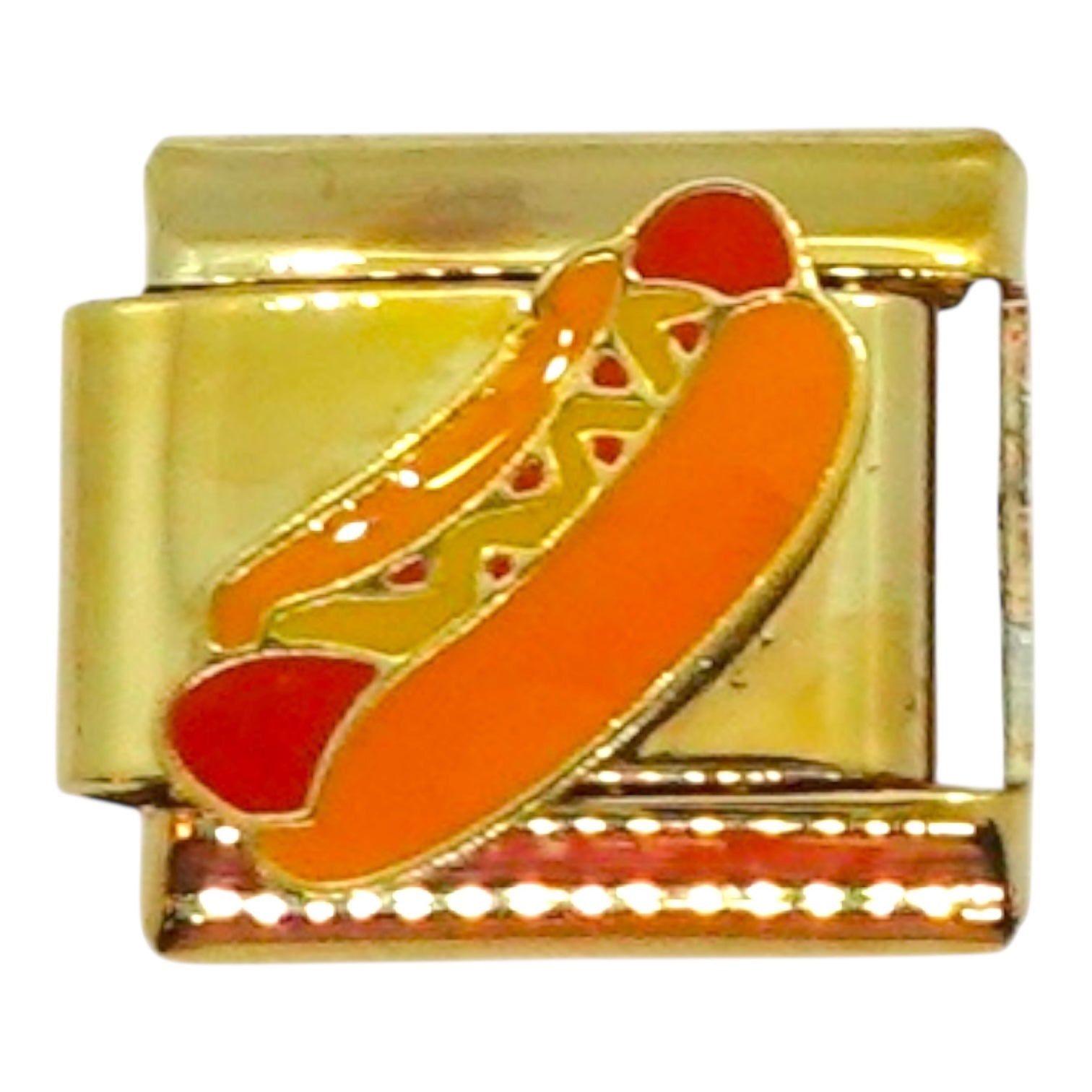 Hot Dog Gold Italian Charm