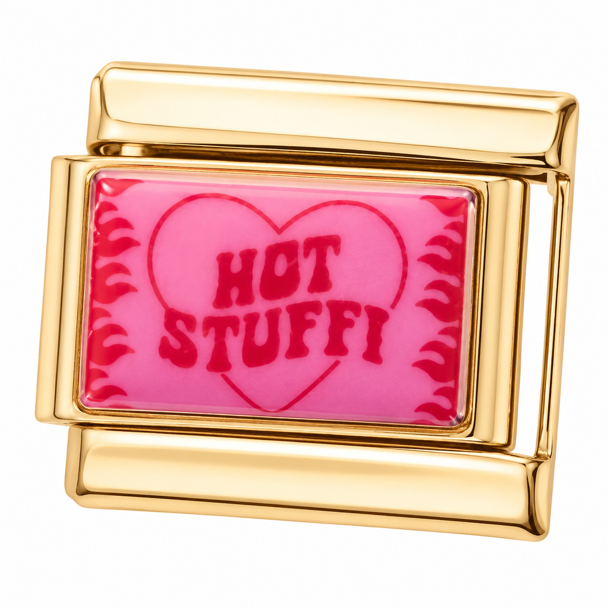 Hot Stuff Pink Gold Italian Charm