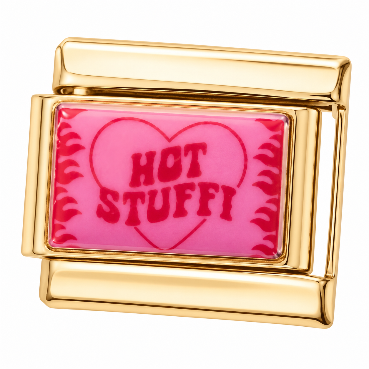 Hot Stuff Pink Gold Italian Charm
