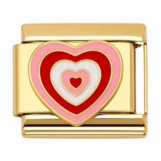 Hypnotic Heart Gold Italian Charm