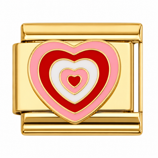 Hypnotic Heart Gold Italian Charm