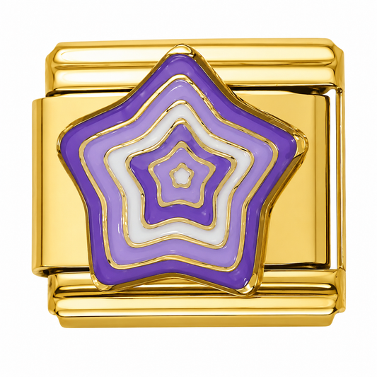 Hypnotic Star Gold Italian Charm