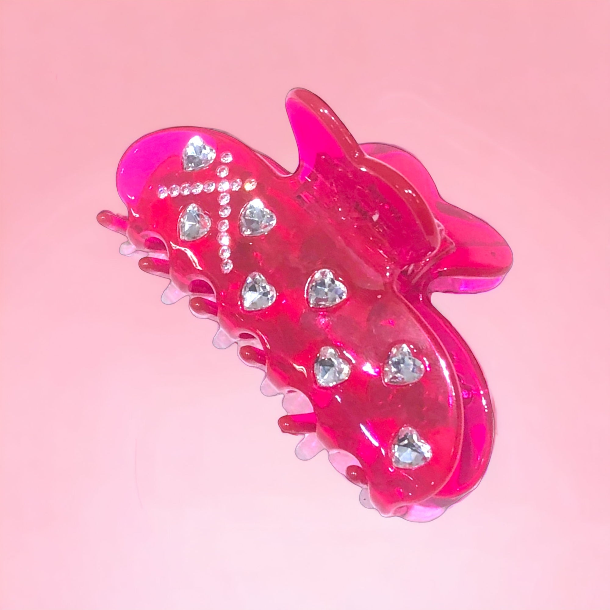 Hot Pink Hearts Claw Clip