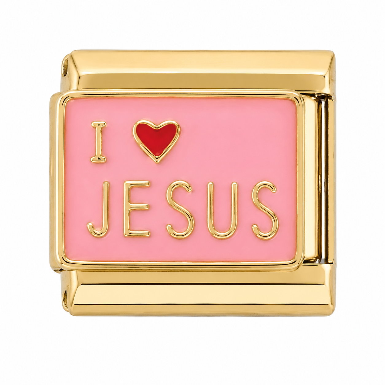 I ❤️ Jesus Gold Italian Charm
