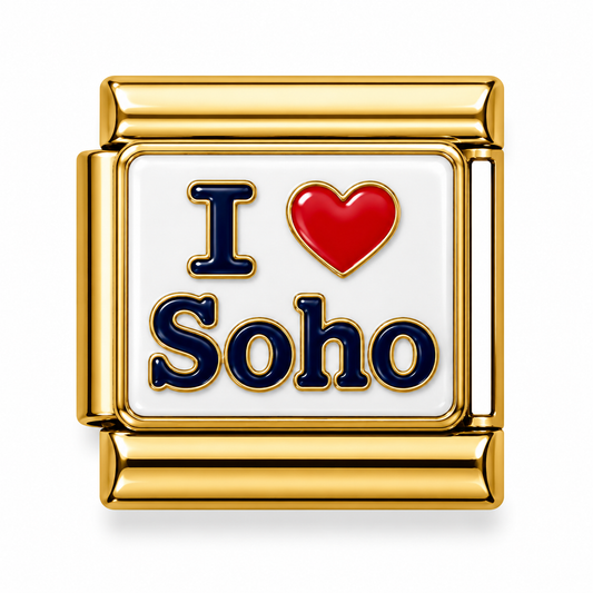 I ❤️ Soho Gold Italian Charm