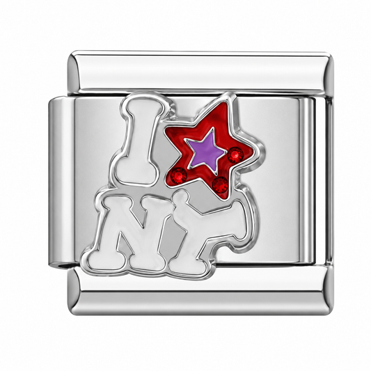 I Star NY Silver Italian Charm