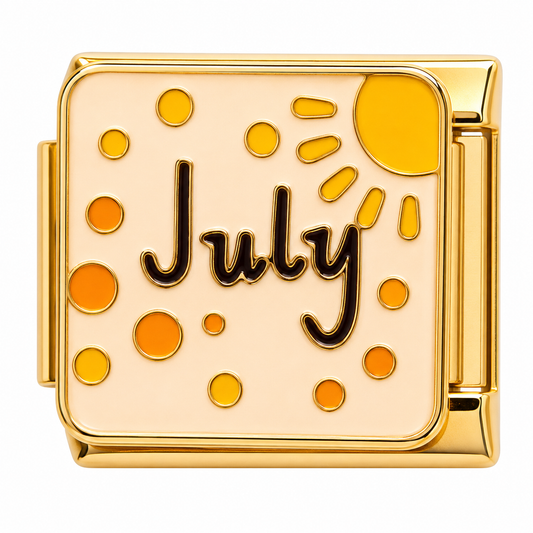 July Month Gold Italian Charm