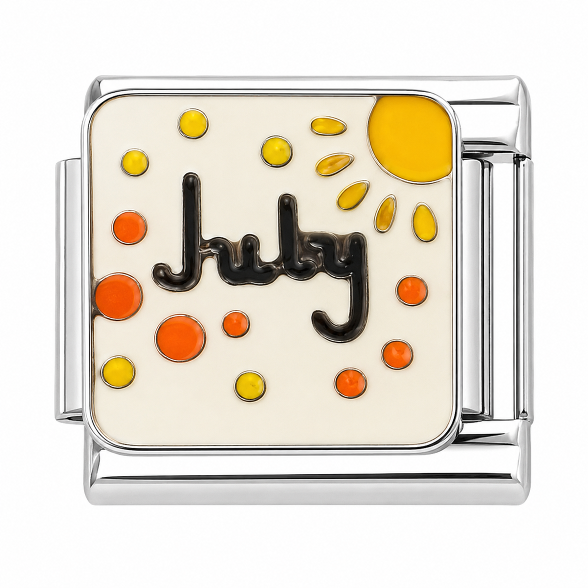 July Silver Italian Charm