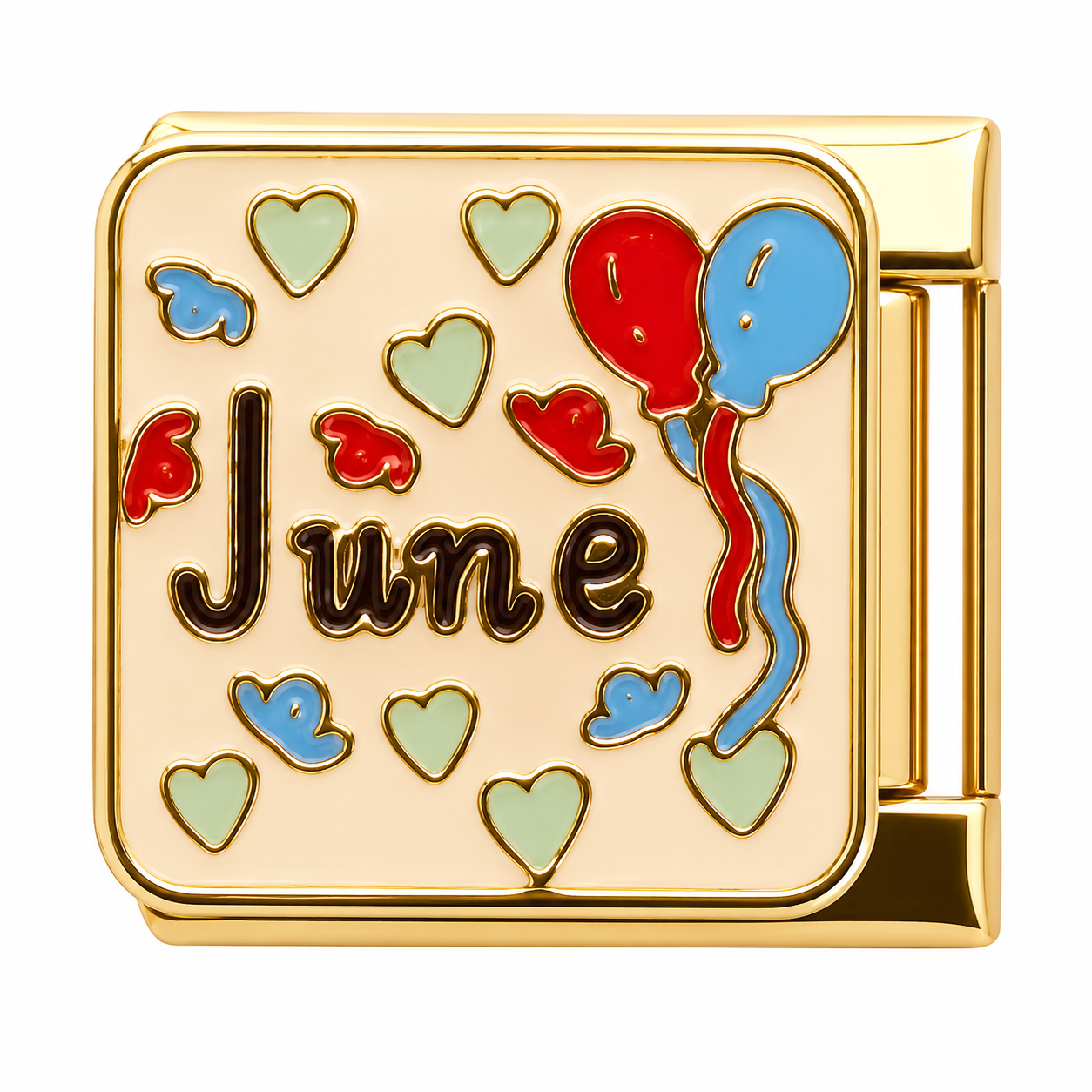 June Celebration Gold Italian Charm