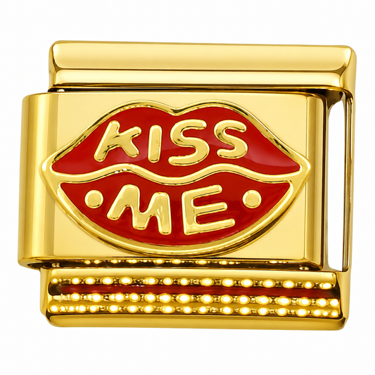 Kiss Me Gold Italian Charm