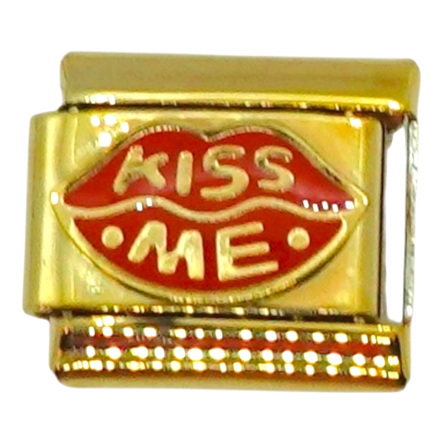 Kiss Me Gold Italian Charm