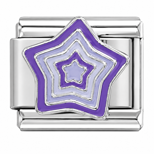 Layered Purple Star Italian Charm