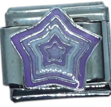 Layered Purple Star Italian Charm