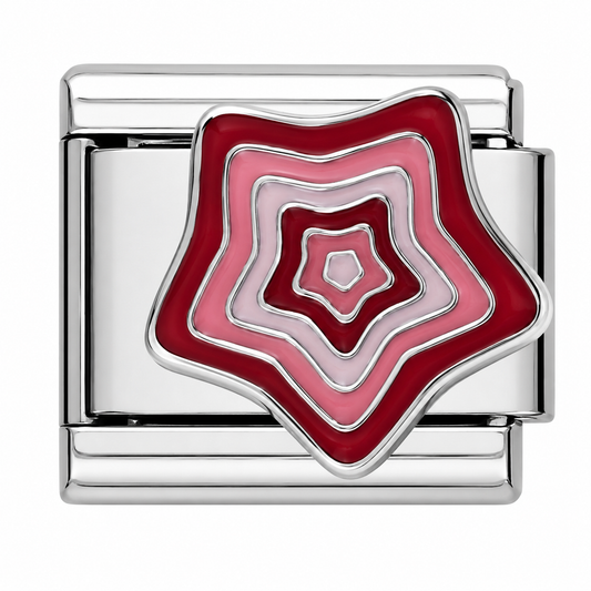 Layered Red Star Italian Charm