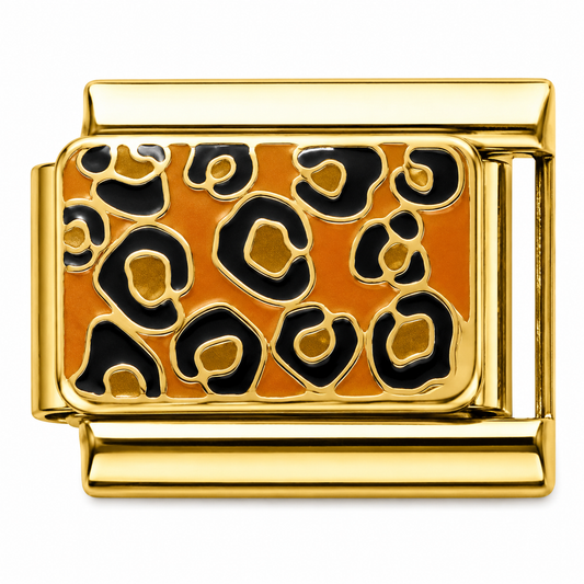 Leopard Print Gold Italian Charm