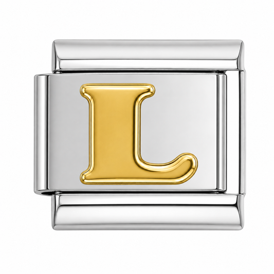 Letter L Silver Italian Charm
