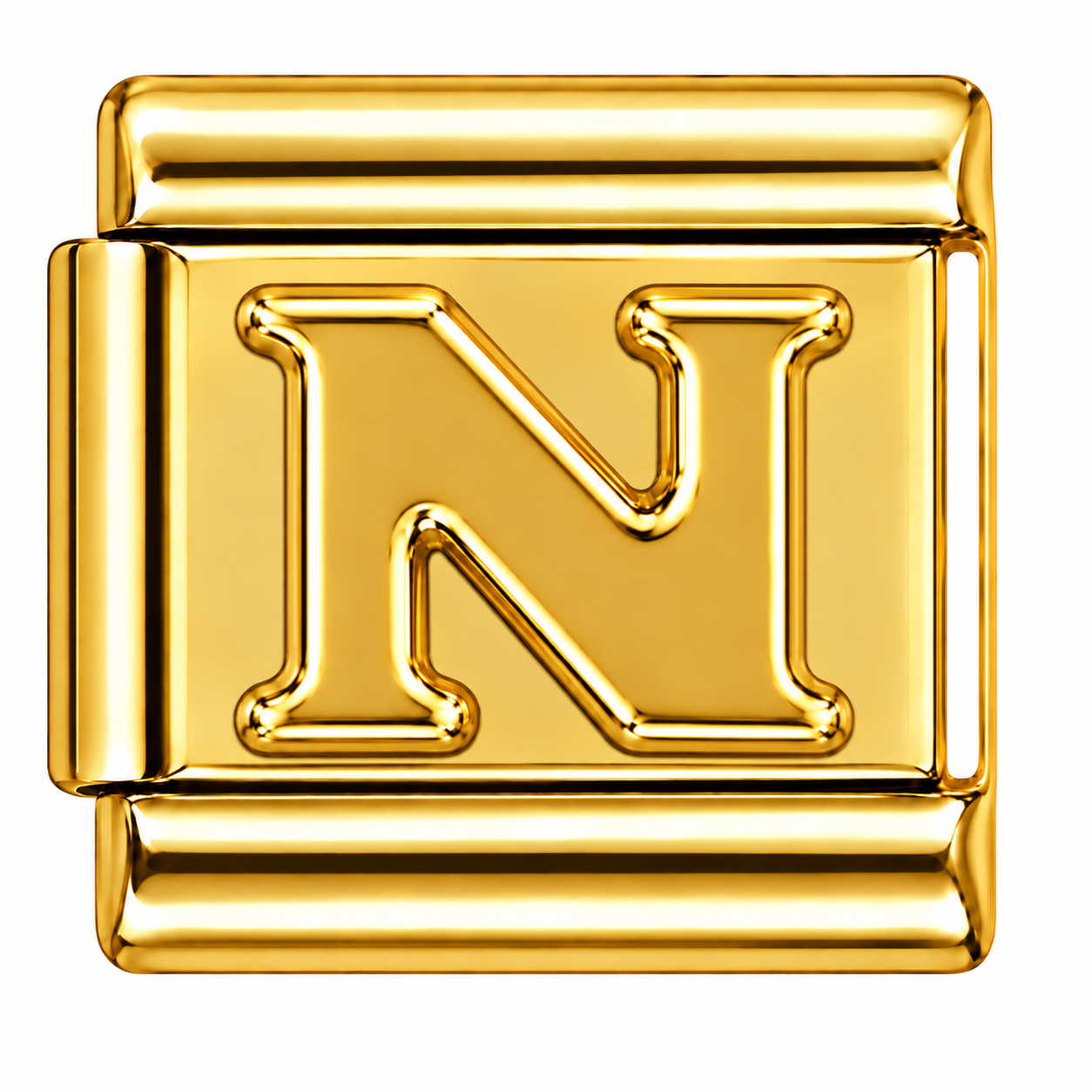 Letter N Gold Italian Charm