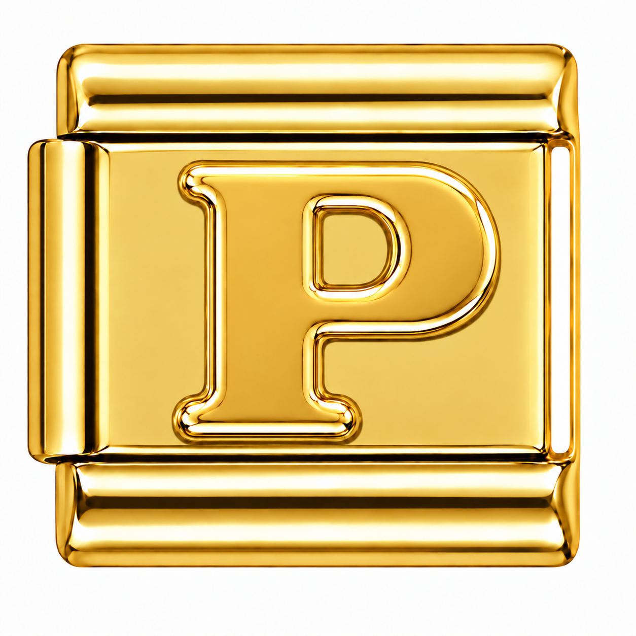 Letter P Gold Italian Charm