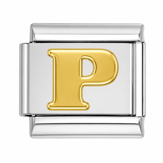 Letter P Silver Italian Charm