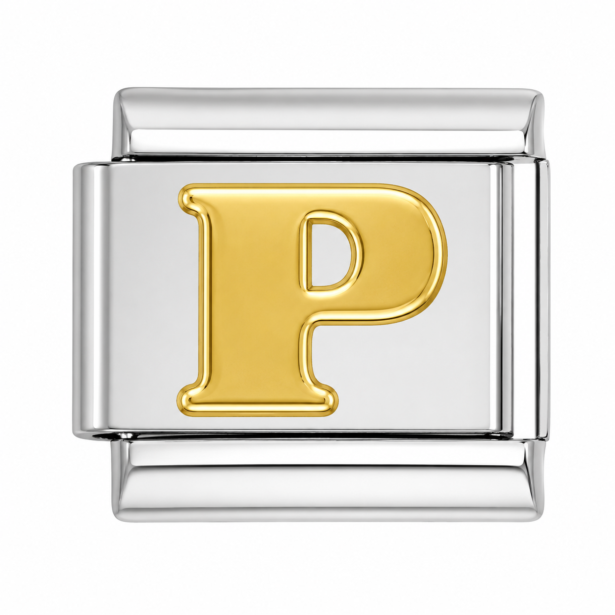 Letter P Silver Italian Charm