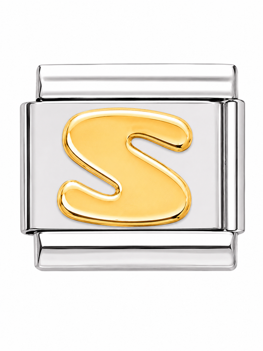 Letter “S” Silver Italian Charm