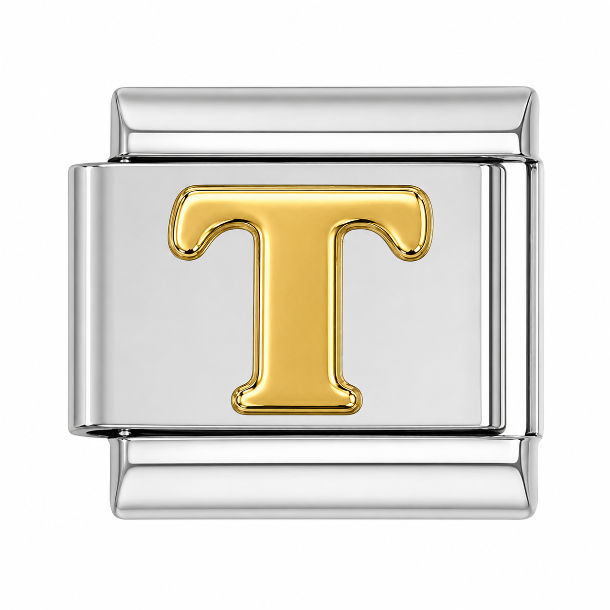 Letter T Silver Italian Charm