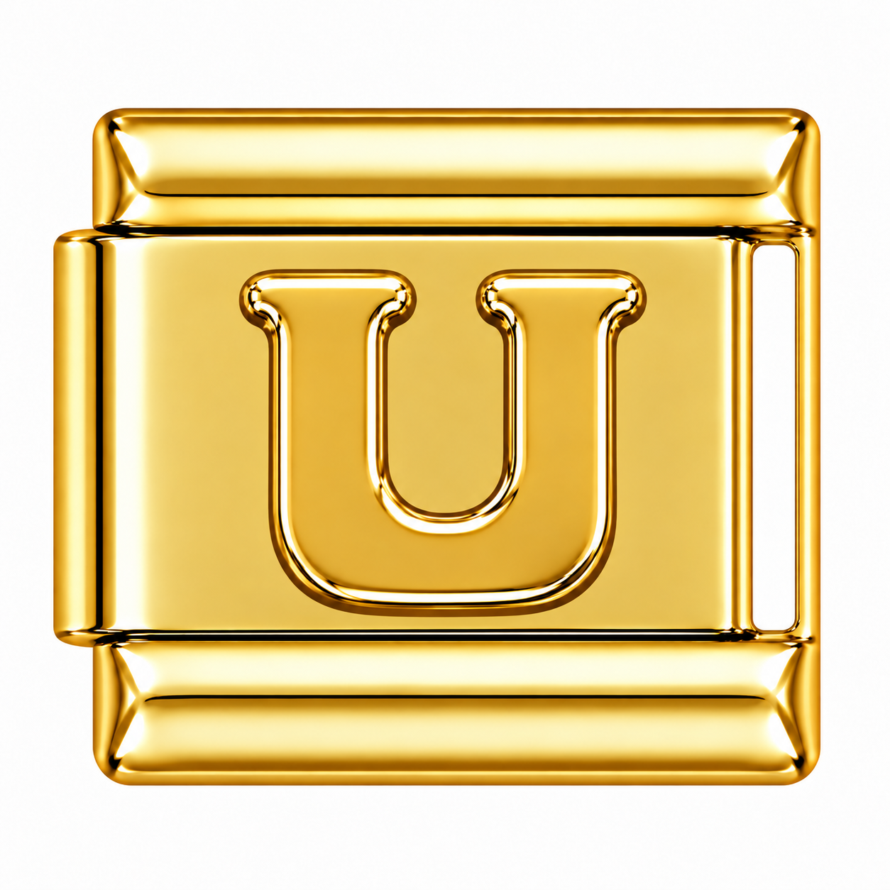 Letter U Gold Italian Charm