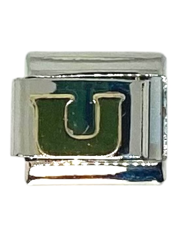 Letter U Silver Italian Charm