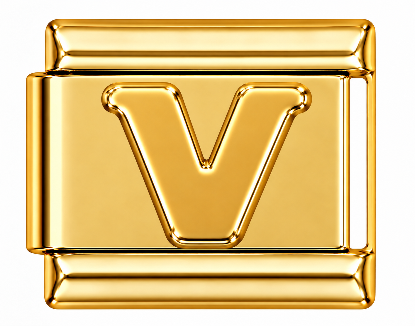 Letter V Gold Italian Charm